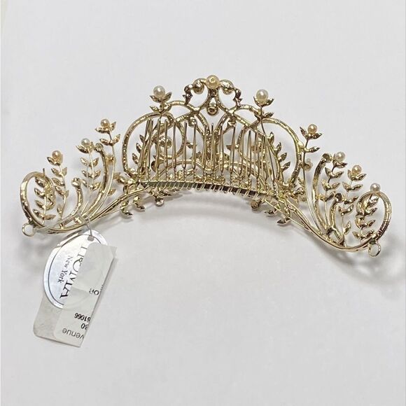 Homa Bridal 250 Crystal Gold Bridal Tiara Headpiece Hair Jewelry Wedding main image 9